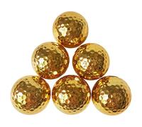 renvena Gold Plated Golf Balls (Electroplated), Double-Layer Structure, Luxury Gift Balls 6Pcs One Size