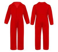 renvena Kids Coveralls Boys Girls Mechanic Jumpsuit Casual Overalls Boiler Suit Workwear All-in-One Red 5-6 Years