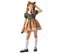 renvena Kids Girls Rabbit Police Costume Rabbit Police Uniform | Dress with Fox Tail Headband Sets,Fox Officer Costume,2 Pcs Sets,a Line Dress with Tail,Ear Headband,Festival Suits