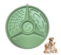 renvena Silicone Slow Feeder For Dogs Puppies Non-slip Puzzle Bowl With Suction Cups Portion Control Healthy Eating Bloat Prevention Green One Size