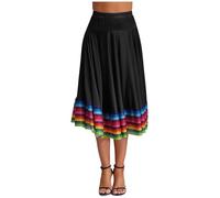 renvena Womens Flamenco Ballroom Dance Swing Skirt Spanish Bull Dance Skirt Maxi/Midi Performance Costume
