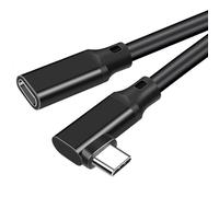 Renvmexy Right Angle USB C Extension Cable 1m, 240W PD 20Gbps, 90° Angled Type C Male to Female for MacBook Pro/PS5/Dock (Black)