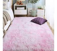 RENWEIWEI Rugs Living Room 170 x 180 cm Ultra Soft Soft Fluffy Shaggy Tie Dye Floor Carpet Easy to Clean for Living Room, Bedroom, Nursery, Kids Baby, Light Pink
