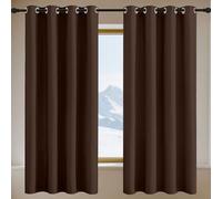 RENXTAO Blackout Curtains for Living Room 230 x 150 cm Room Darkening Pencil Pleat Darkening Curtains Curtains/Drapes for Bedroom, Kitchen, Nursery, Brown