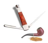 Renyigou 3 in 1 Mahogany Stainless Steel smoke pipe cleaning tool, cigar pipe cleaning tool,Smoking Tobacco Pipe Cleaner Cleaning Tool Father's gift