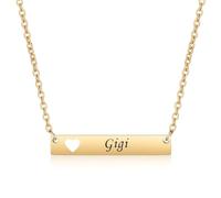 RENYILIN Grandma Necklace Stainless steel cut-out heart tag pendant necklace Nana Gigi Mimi Nanny necklace Gift Grandma from grandchildren, Uniform size, Stainless Steel, No Gemstone