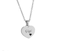 RENYILIN Grandma Necklace Stainless steel cut-out heart tag pendant necklace Nana Gigi Mimi Nanny necklace Gift Grandma from grandchildren, Uniform size, Stainless Steel, No Gemstone