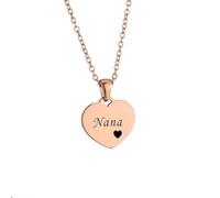 RENYILIN Grandma Necklace Stainless steel cut-out heart tag pendant necklace Nana Gigi Mimi Nanny necklace Gift Grandma from grandchildren, Uniform size, Stainless Steel, No Gemstone