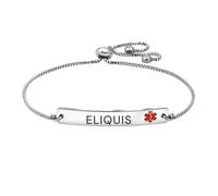 RENYILIN Stainless Steel Box Chain Adjustable Medical Alert Emergency Aid Bracelet, One Size, Stainless Steel, no gemstone