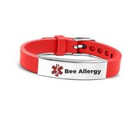 RENYILIN Stainless steel Medical ID bracelet Eco-friendly silicone bracelet adjustable medical alert ID emergency first aid jewelry, Uniform size, Stainless Steel, no gemstone