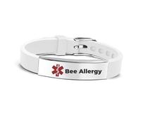 RENYILIN Stainless steel Medical ID bracelet Eco-friendly silicone bracelet adjustable medical alert ID emergency first aid jewelry, Uniform size, Stainless Steel, no gemstone