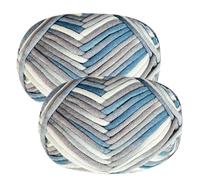 Renyiz Chunky Cotton Yarn for Crochet, 2x50g, Grey, Beginner Amigurumi Yarn, Easy Crochet Starter Kit