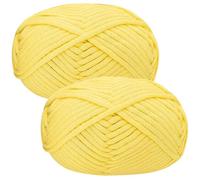 Renyiz Chunky Yarn for Crochet, 2x50g Soft Thick Wool for Beginners and Amigurumi Projects Easy Crochet Starter Kit Yellow Yarn