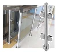 RENYJGOU Glass Balustrade Round Glass Railing Post Clamp Kit, Indoor Outdoor Divider Stair Platform Railing Balustrade, for Garden Deck Loft/Sier D Post/H-60Cm(23.6")