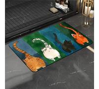 RENYUEH Bathroom Bath Mat Rug 28x47in Quick Dry Bathroom Mat, Fast Drying Thin Shower Mat, Soft Stone Bathroom Carpet Mats Non Slip Washable Baths Mats for Bathroom Floor Flower Bath Mat