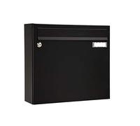 Renz 131220 MEFA Sonate 131 Letterbox with Name Plate (Colour: Black, Post Box with Lock Size 330 x 370 x 101 mm)