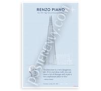 Renzo Piano "Architecture Is a Very Dangerous Job" Architectural 12x18 US Made Poster