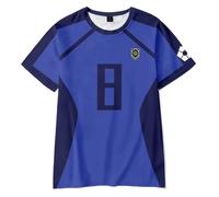 REO Mikage Short Sleeve T Shirt, Teens Girls Boys Summer Casual Michel Caesar Cosplay Anime Football Short Sleeve T Shirt, Blue Sport Tops Clothing