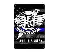 REO Rock Band Speedwagon Metal Sign Decor Wall Art Outdoor Decorative Plaque Poster Tin Sign Cool Door Sign for Living Room Vintage Metal Hanging Picture for Cafes/Bar/Garage (8x12Inch)