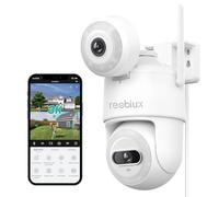 Reobiux 2K Dual Lens Outdoor Security Camera,360° PTZ Home Security Camera Outdoor, CCTV Camera with Colour Night Vision, Motion Detection, Bi-Directional Audio and IP66 Protection.