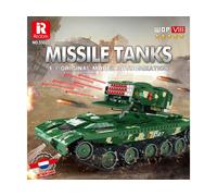 Reobrix RC Tank Building Toy that Shoos for Adults, WW2 Military Missiles Heavy Armed Battle Tanks, 55027 World War II Hobby Fans Vehicle Gift for Boys Man (1449 PCS)