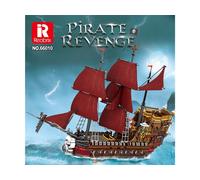 Reobrix Building Blocks Pirate Ship Moel for Adult, Queen Annes Revenge Ship Brick Kit, 66010 Large Red Sail Boat Collection, MOC Medieval Construction Toys Gift for Teens 14+ (3066PCS)