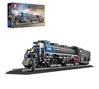 Reobrix 66805 Big Boy Train Model Building Set for Adults, Large American Steam Locomotive Model with Track, Mechanical Articulated Railway Engine, Collectible Display Gift for Train Fans (2947 PCS)