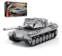 Reobrix 77038 Leopard 1 Tank Model Building Set for Adults, 1:26 German Military Tank Building Set with Rotating Turret, Adjustable Cannon & Rolling Tracks, World of Tanks Licensed (1273 PCS)