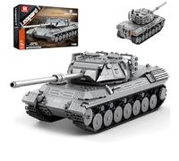 Reobrix 77038 Leopard 1 Tank Model Building Set for Adults, 1:26 German Military Tank Building Set with Rotating Turret, Adjustable Cannon & Rolling Tracks, World of Tanks Licensed (1273 PCS)