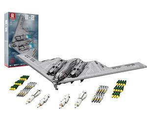 Reobrix B2 Fighter Jet Building Toy Set, Military Bomber Plane Model for Adults, 33038 Airplane Cool Aircraft Hobby Fan Collection Decor Gifts for Men Kids Boy 14+ (1977 Pcs)