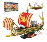 Reobrix Battleship Military Model Kit, Big Warship Bismarck Building Blocks