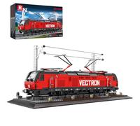 Reobrix City Passenger Train Building Set with Base, MOC Classic Train Brick Kit for Adult, 66019 Retro Vectron Locomotive Vehicle Home Decor Model, Gifts for Teens 14+ (1757PCS)