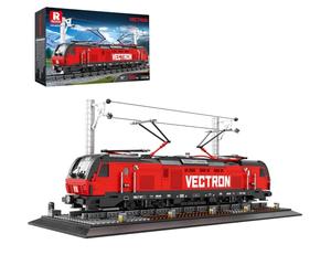 Reobrix City Passenger Train Building Set with Base, MOC Classic Train Brick Kit for Adult, 66019 Retro Vectron Locomotive Vehicle Home Decor Model, Gifts for Teens 14+ (1757PCS)