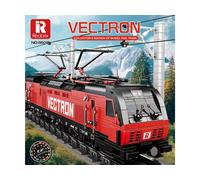 Reobrix City Passenger Train Building Set with Base, MOC Classic Train Brick Kit for Adult, 66019 Retro Vectron Locomotive Vehicle Home Decor Model, Gifts for Teens 14+ (1757PCS)