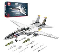 Reobrix F-14 Fighter Building Toy Set, Military Tomcat Fighter Jet Plane Model for Adults, 33032 Airplane Aircraft Hobby Fan Collection Decor Gifts for Men Kids Boy 14+ (1600 Pcs)