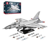 Reobrix F-16 Fighter Jet Blocks Set for Adults, 33027 Military Fighter Display Model, Fighting Falcon Airplane Model with Missiles, Air Force Army Construction Set oys Gifts for Military Fans（1337PCS）