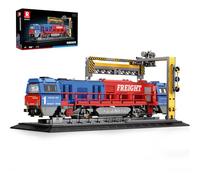 Reobrix Freight Train Building Set with Base, MOC G2000 Classic Train Brick Kit for Adult, 66021 Retro Locomotive Construction Vehicle Home Office Decor Model, Gifts for Teens 14+ (1980PCS)