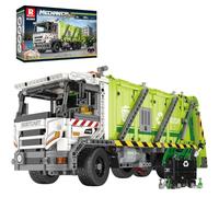 Reobrix Garbage Truck Building Block Toy Set for Adult, Waste Compressed Management Recycling Truck Toy with RC/APP Control & Interactive Features, Creative Birthday Gift for Boys 14+, 1468Pcs