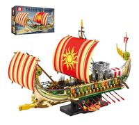 Reobrix Ancient Greek Warship Building Set, Military Classic Battleship Model Kit for Adult, 66102 Viking Pirate Ship Collection Display Large Sailboat Gifts for Boys Kids 14+, 2896 Pieces