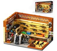 Reobrix Gun Shop Building Set, 626-Piece Detailed Miniature Store, Ages 14+ | 626-piece ABS building set with an open-corner retro shop design for desk, shelf, and street-scene display