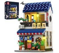 Reobrix Japanese Building Toys with Light, 2 in 1 Izakaya Shop City Display Model Home Decor, 66502 Collectible Construction Architecture Gift for Adult Boys Girls 14+ (1130 Pcs)