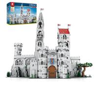 Reobrix King’s Castle Building Set for Adults, Medieval Foldable Castle Model with Two Play Modes, Three-Tier Design, Collectible Architecture Display Toy, Gift for History Lovers, 3999PCS