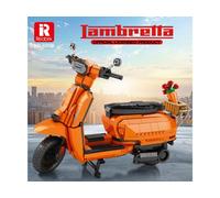 Lambretta V200 Orange Building Blocks 1169pcs Toy High Quality