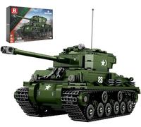 Reobrix M4A3E8 Sherman Military Tank Model Kit for Adults, 1:30 Scale WW2 Medium Armed Battle Tank Building Set, 77030 World of Tanks Licensed, Hobby Fans Collection Gift for Boys Teens 14+ (836PCS)