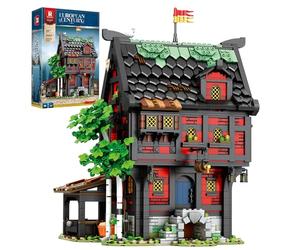 Reobrix Medieval Crusader Inn Building Block Set, Tavern Architecture Display Home Office Decor, Creative Construction Toy Model Collectible Kits 66017, Gifts for Adults Teens 14+(2953PCS)