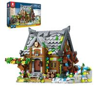 Reobrix Medieval Watermill Building Set - 1873 PCS Medieval House with Rotating Water Wheel, Architecture Collectible Building Bricks Kit for Adults and Medieval Village Fans