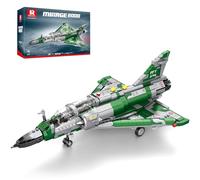 Reobrix Mirage 2000 Fighter Jet Building Kit for Adults and Teens, 1012 PCS Military Airplane Model Set, STEM Aircraft Toy with Openable Cockpit & Retractable Landing Gear, Display Collectible Gift