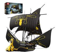 Reobrix Pirate Ship Building Blocks Kits, Black Pearl Ship Model, Sail Boat Construction Toys, 66022 MOC Collectible Display Home Office Decor, Gift for Adults Girls Boys 8-14 (1421 Pcs)