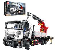 Reobrix RC Crane Truck Toy Building Block with Motors, Technical Engineering Crane Mounted Car Construction Toy Model, 22011 Heavy Duty Vehicle Hobby Kits Colleciton Gift for Adults Men Boys (2178Pcs)