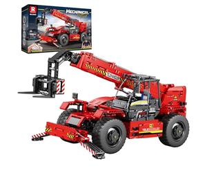 Reobrix RC Forklift Car Building Block Toy, APP/Remote Control Telescopic Arm Engineering Contruction Vehicle with Motorset, 22020 Technical Brick Truck Gift for Adult Child 14+ (2096Pcs)